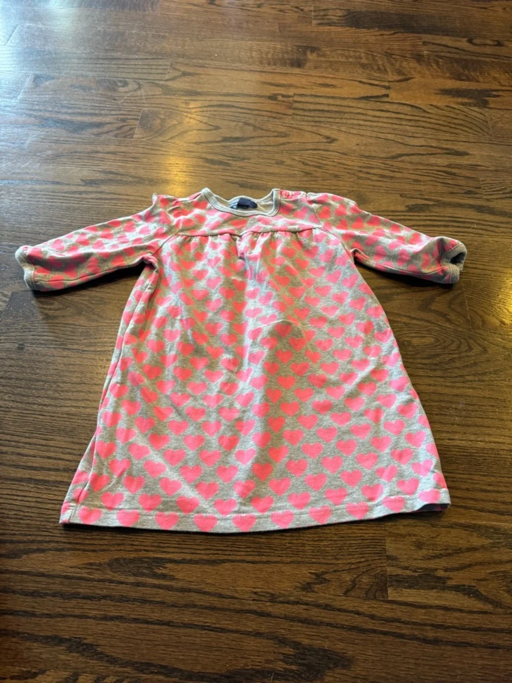 GAP BabyGap Grey Dress with Pink Heart Print